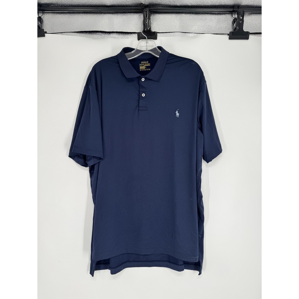 Polo Ralph Lauren Performance Polo Shirt Mens 2XL Navy Blue Short Sleeve Golf